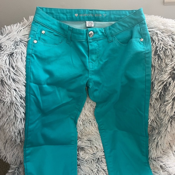 Celebrity Pink Colored Khaki Ankle Mid Rise Pants - Picture 2 of 6